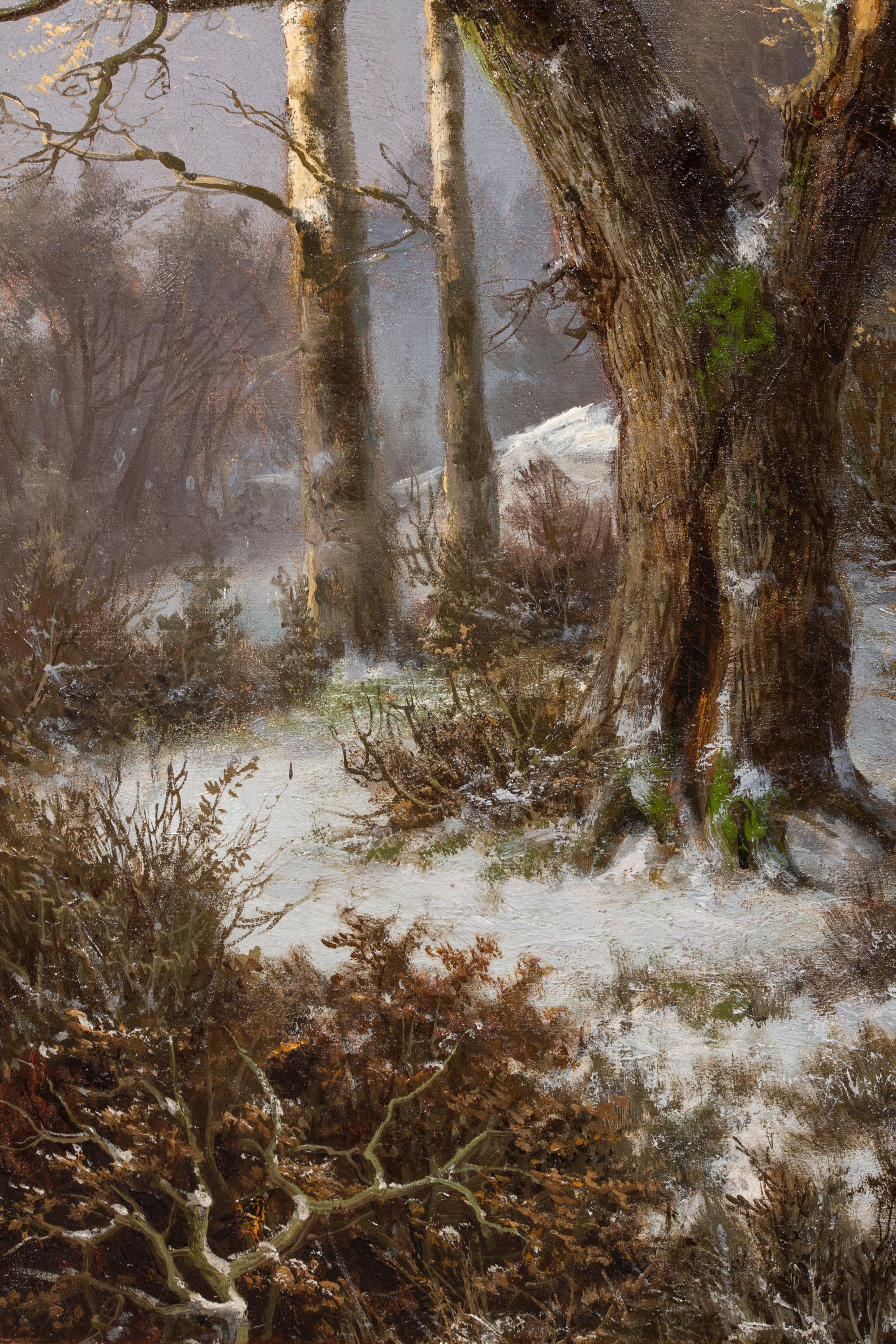 'A Forest in Winter' by Hendrik Barend Koekkoek (Amsterdam 1849 – 1909 London) For Sale 8