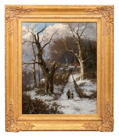 Una foresta in inverno" di Hendrik Barend Koekkoek (Amsterdam 1849 - Londra 1909)