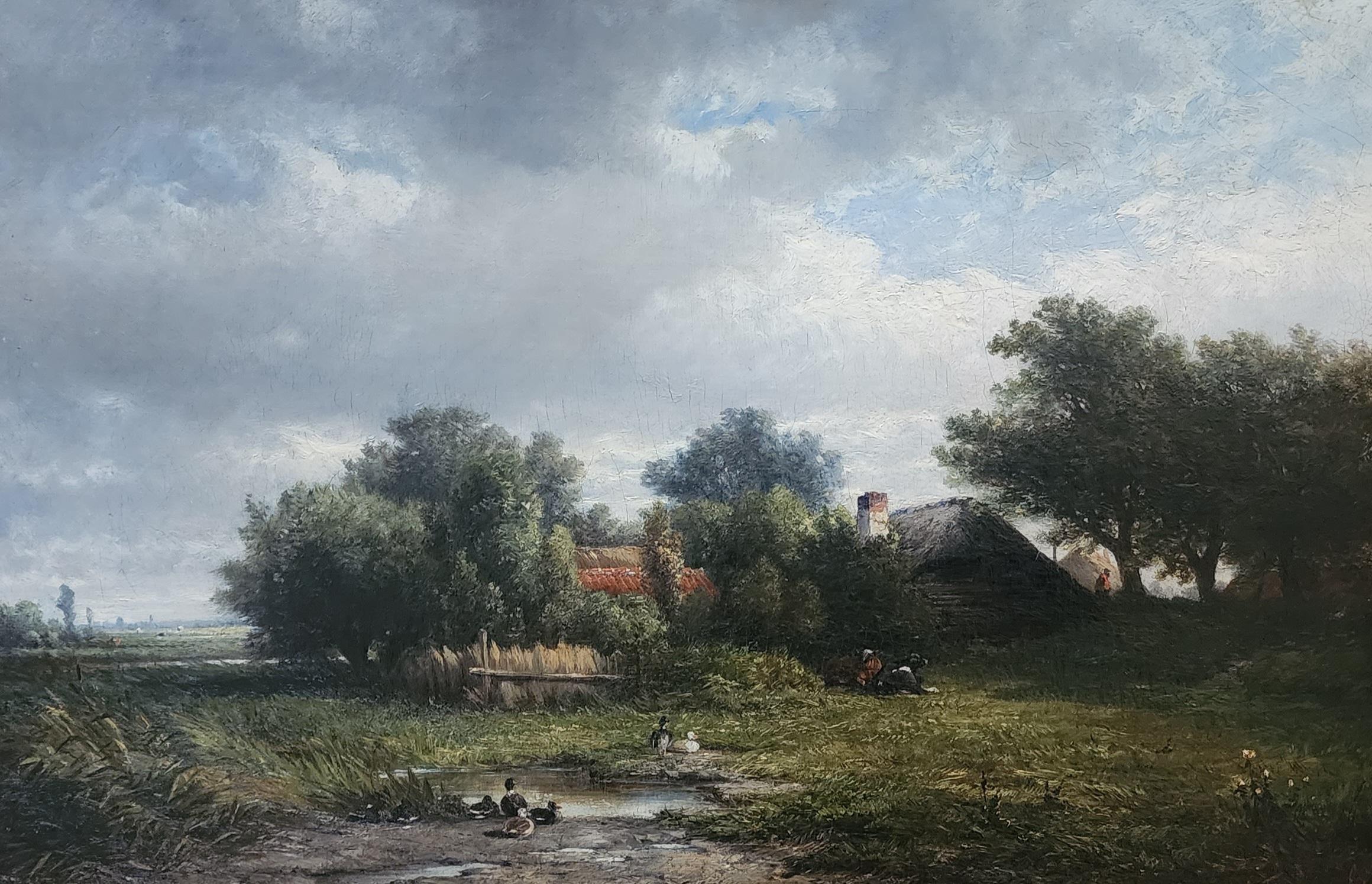 Hendrik Dirk Kruseman van Elten Landscape Painting - Farm Scene