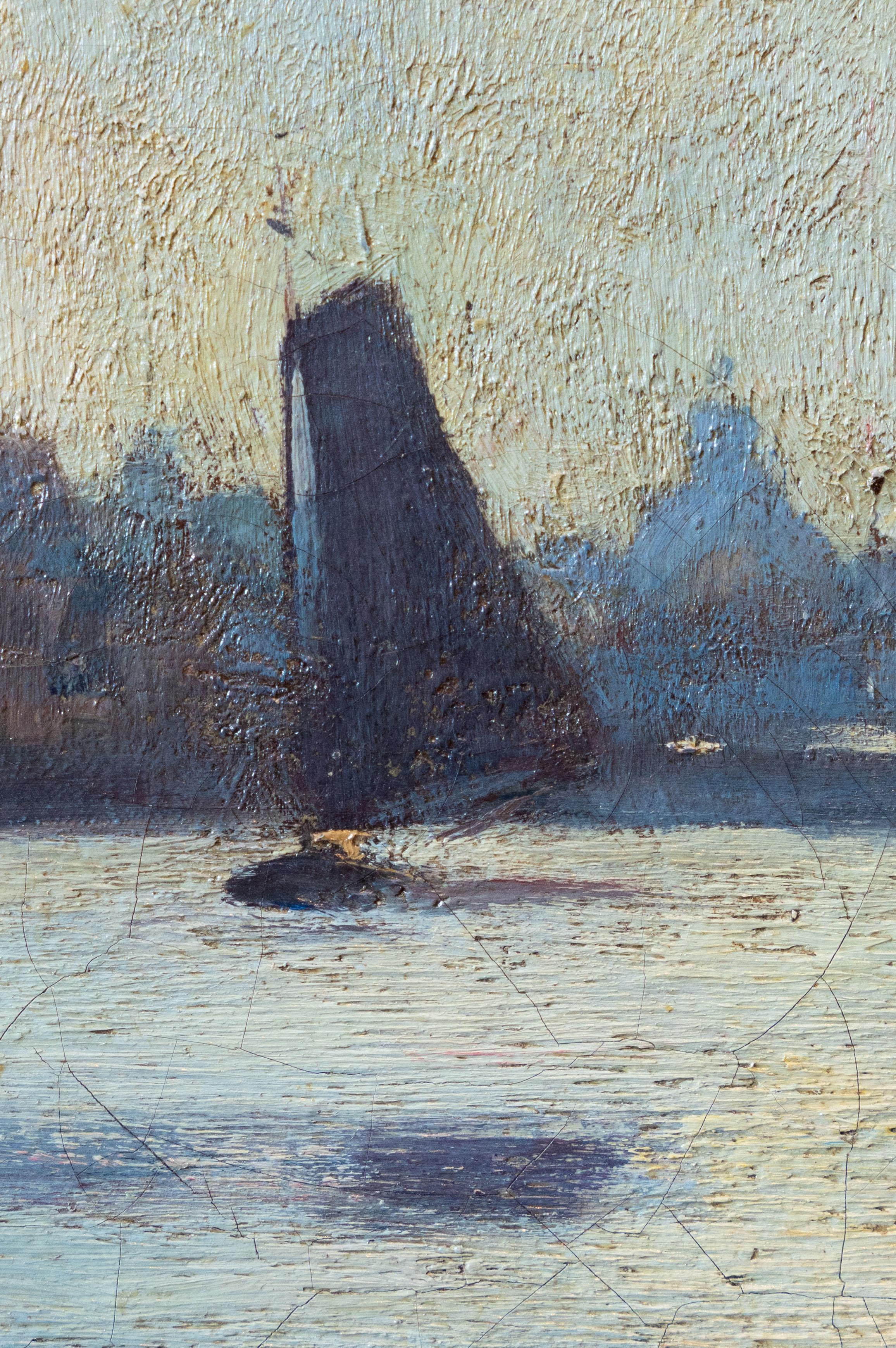 Ein Boot am Fluss, Hendrik Frauenfelder (1885 1922), signiert im Angebot 4