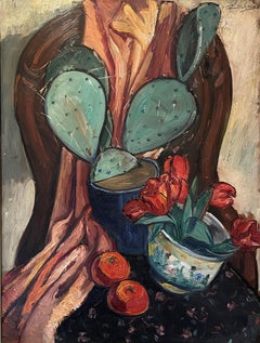 "Cactus, Tulips, and Tangerines Still Life, " Hendrik Glintenkamp, Mexico Modern