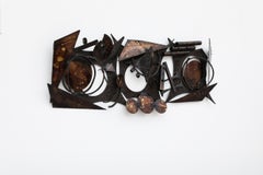1970s Hendrik Horst Brutalist Wall Sculpture in Sheet Metal and Copper