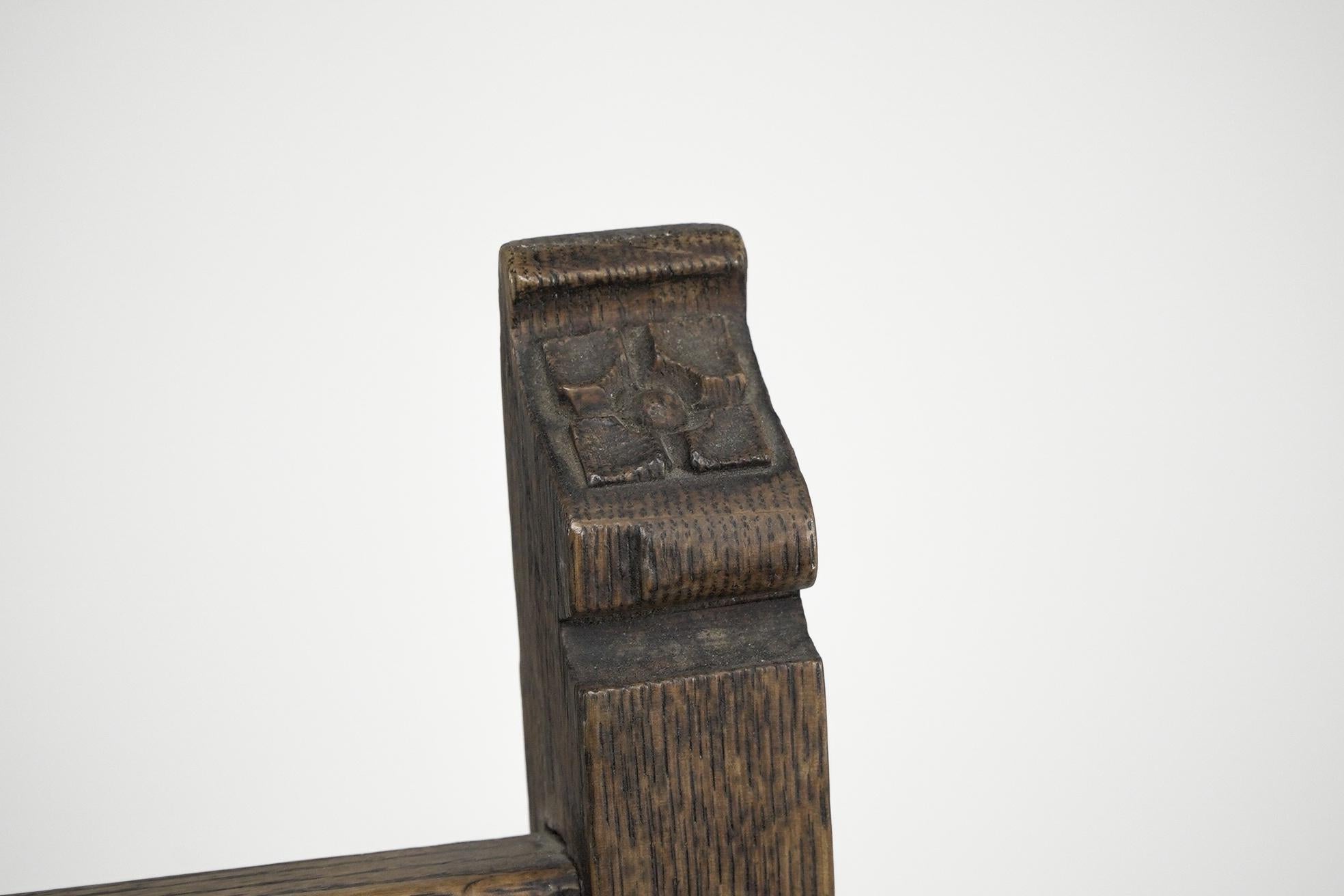 Hendrik Petrus Berlage. Dutch. A set of four Gothic Revival oak side chairs For Sale 6