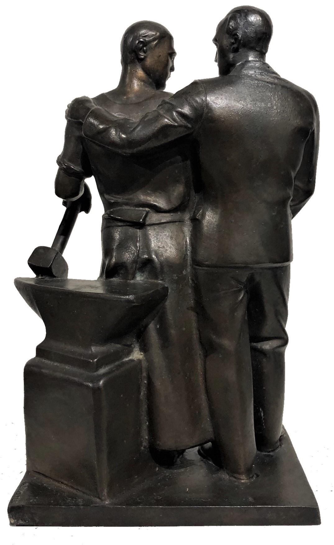 Hendrik Scholter, Capitalist & Proletarian, Dutch Art Deco Bronze, ca. 1930s For Sale 3