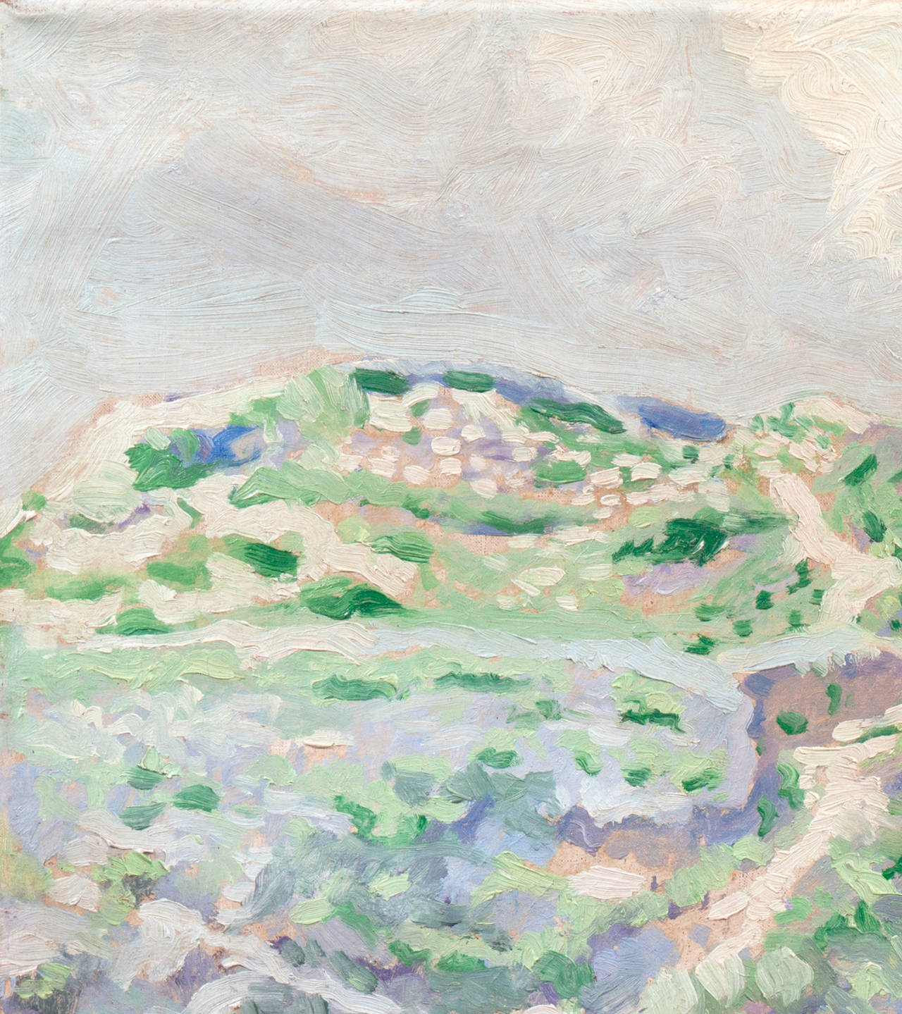 « Dunes de cristal, ivoire et lilas », paysage à l'huile post-impressionniste néerlandais - Painting de Hendrik Van Mook