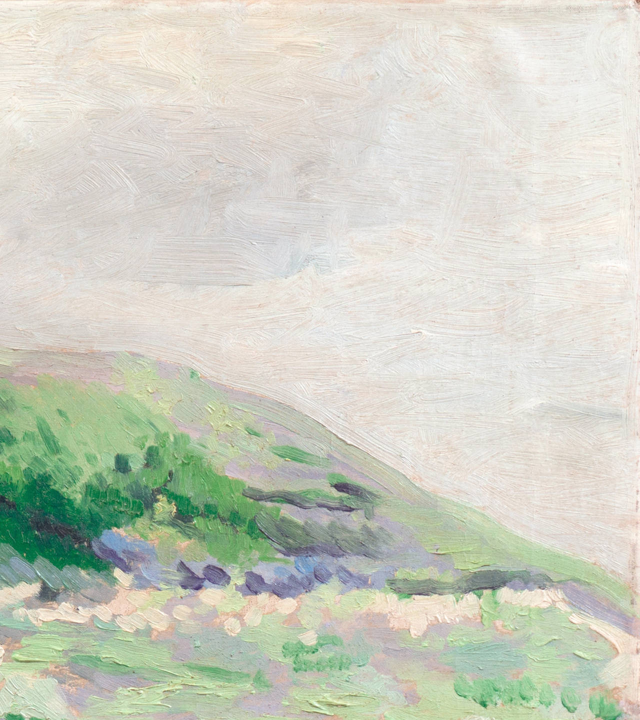 « Dunes de cristal, ivoire et lilas », paysage à l'huile post-impressionniste néerlandais - Gris Landscape Painting par Hendrik Van Mook