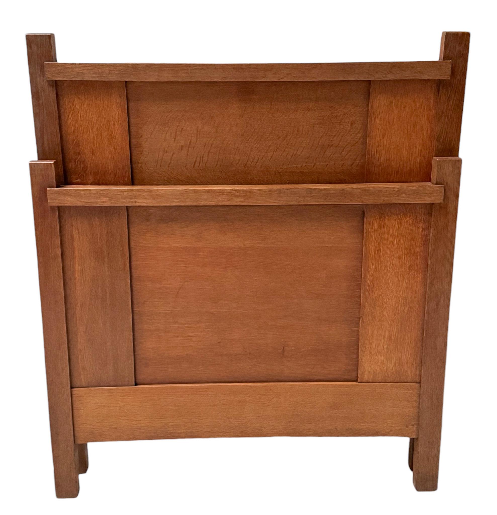 Oak Hendrik Wouda Art Deco Modernist Single Bed for Pander, 1924 For Sale