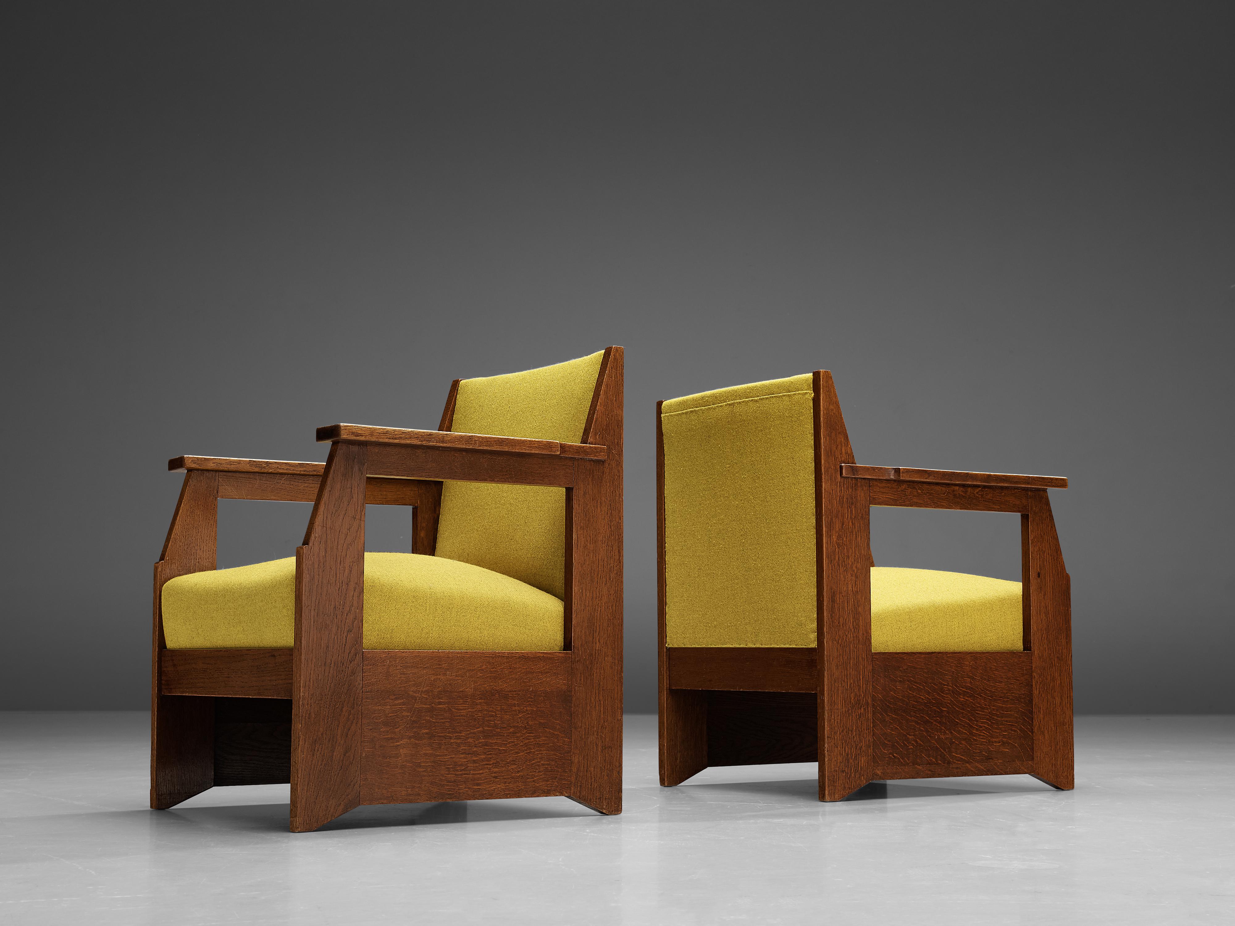 Mid-20th Century Hendrik Wouda for H. Pander & Zn Pair of Rare Art Deco Armchairs