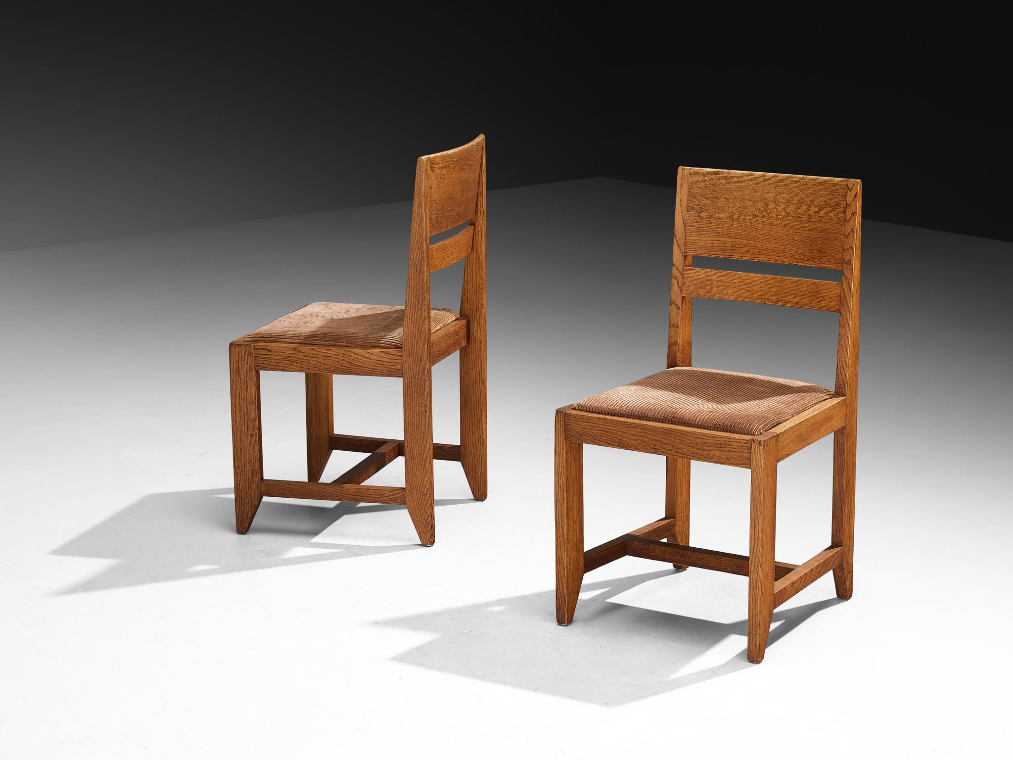 Hendrik Wouda para H. Pander & Zn Juego de cuatro sillas de roble Art Decó en venta