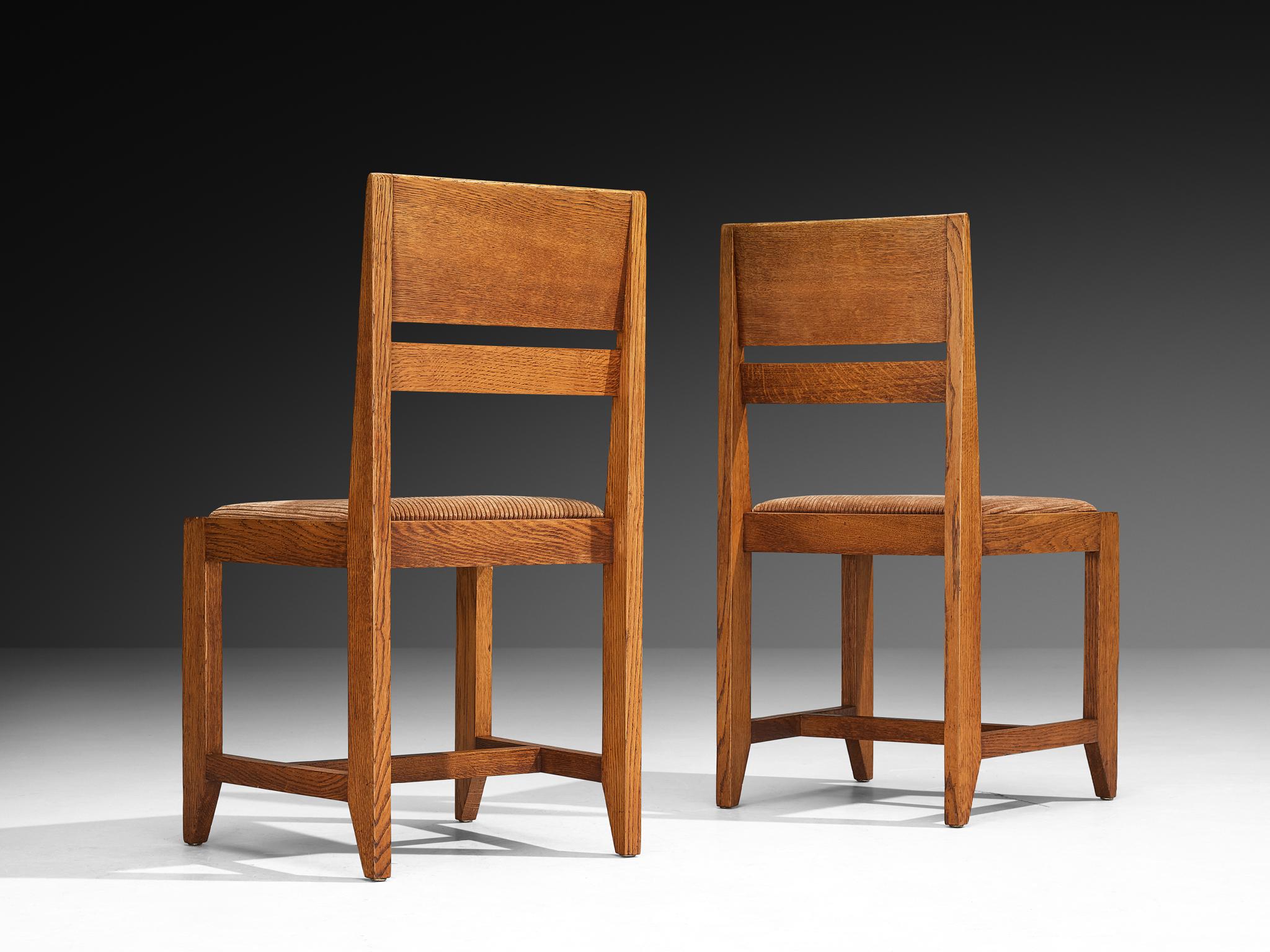 Hendrik Wouda para H. Pander & Zn Juego de cuatro sillas de roble Holandés en venta