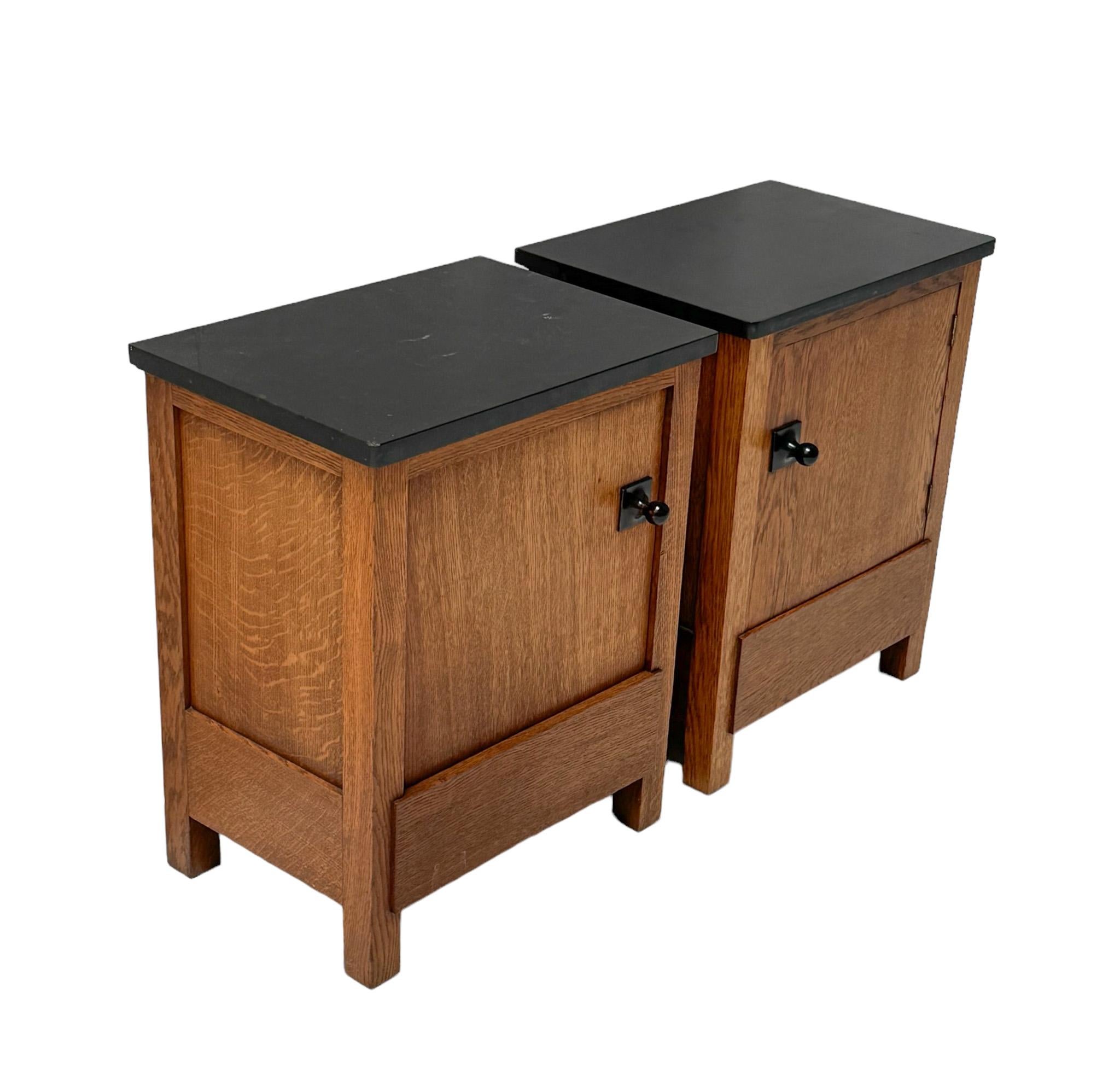 Hendrik Wouda Pair of Art Deco Modernist Nightstands for Pander, 1924 In Good Condition In Amsterdam, NL