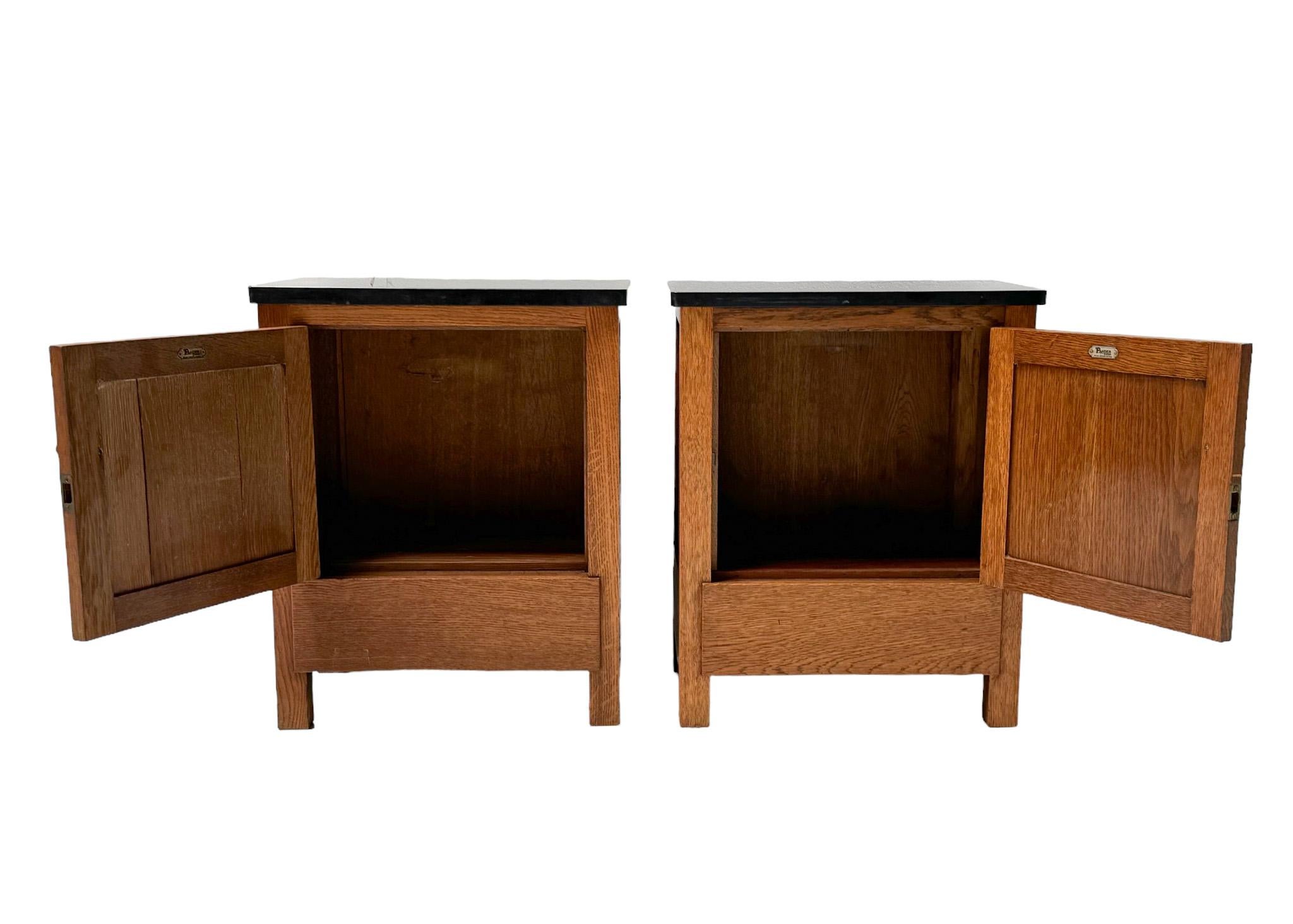 Granite Hendrik Wouda Pair of Art Deco Modernist Nightstands for Pander, 1924