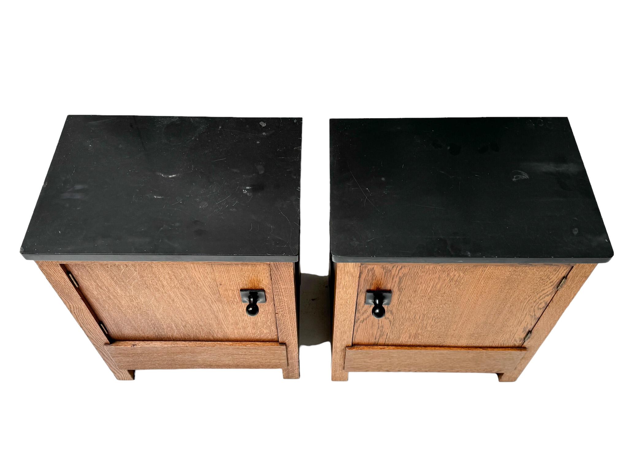 Hendrik Wouda Pair of Art Deco Modernist Nightstands for Pander, 1924 1