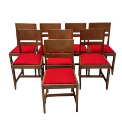 Ensemble de huit chaises de salle à manger Art déco modernistes de Hendrik Wouda pour Pander