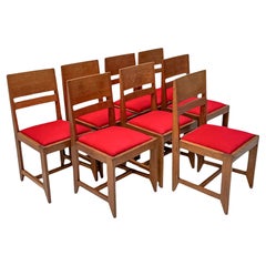 Hendrik Wouda Set of Eight Art Deco Modernist Dining Room Chairs for Pander