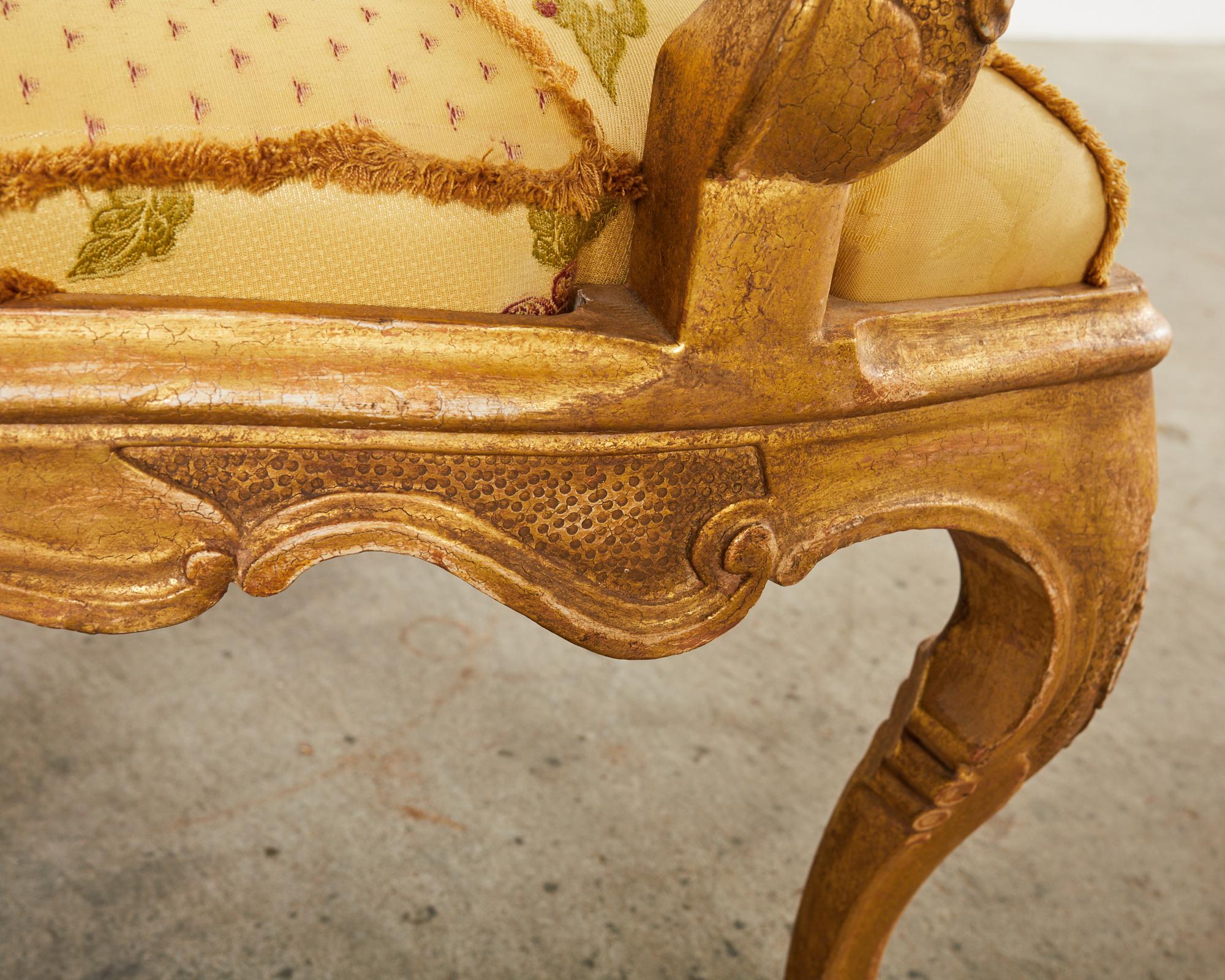 Hendrix Allardyce Italian Baroque Style Gilt Throne Chair For Sale 6