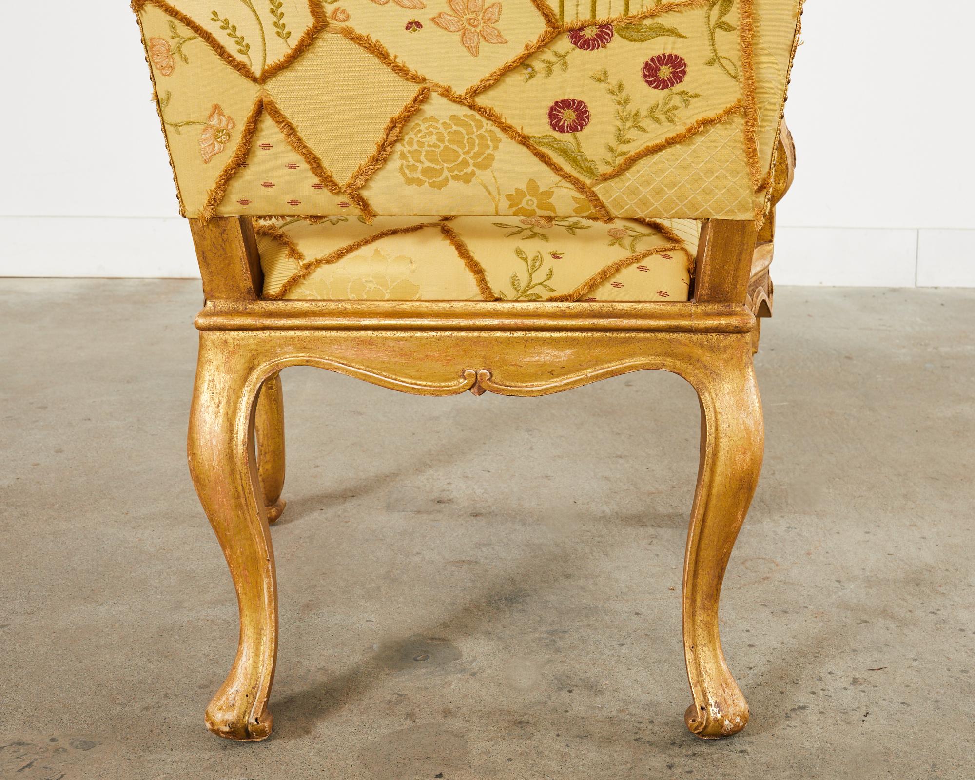 Hendrix Allardyce Italian Baroque Style Gilt Throne Chair For Sale 8