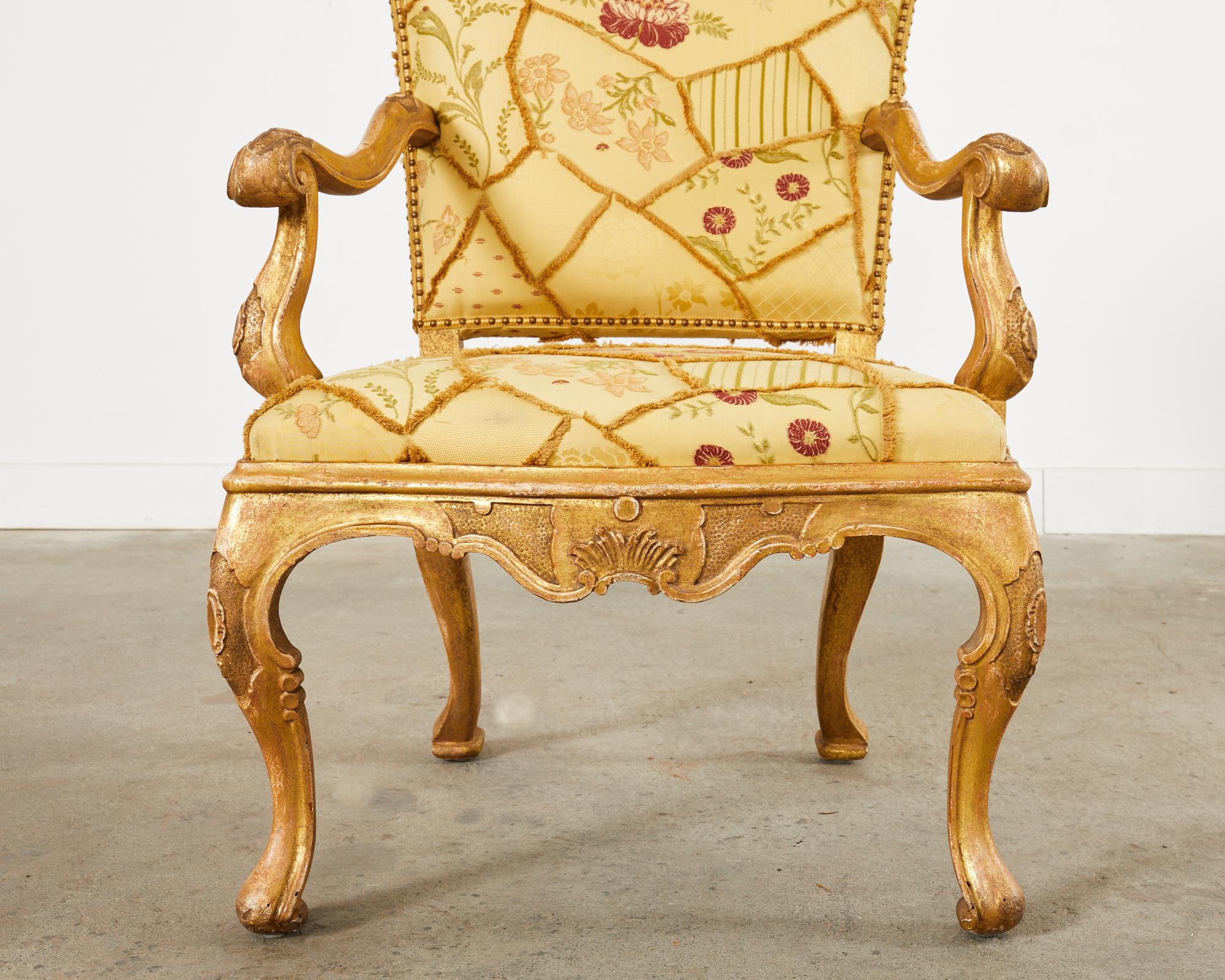 Hendrix Allardyce Italian Baroque Style Gilt Throne Chair For Sale 11