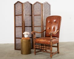 Hendrix Allardyce Italian Baroque Style Leather Library Chair