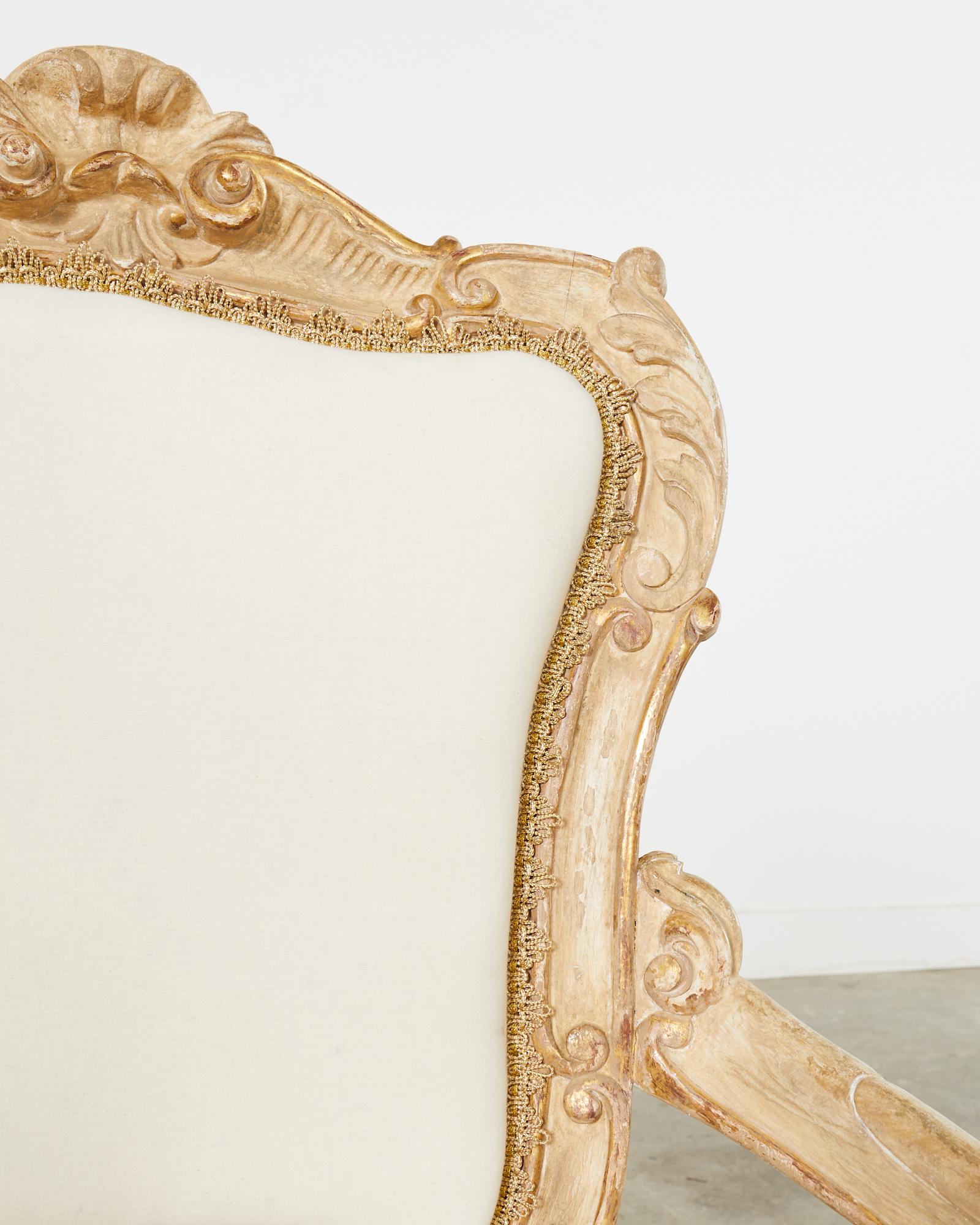 Hendrix Allardyce Italian Rococo Style Carved Library Armchair For Sale 6
