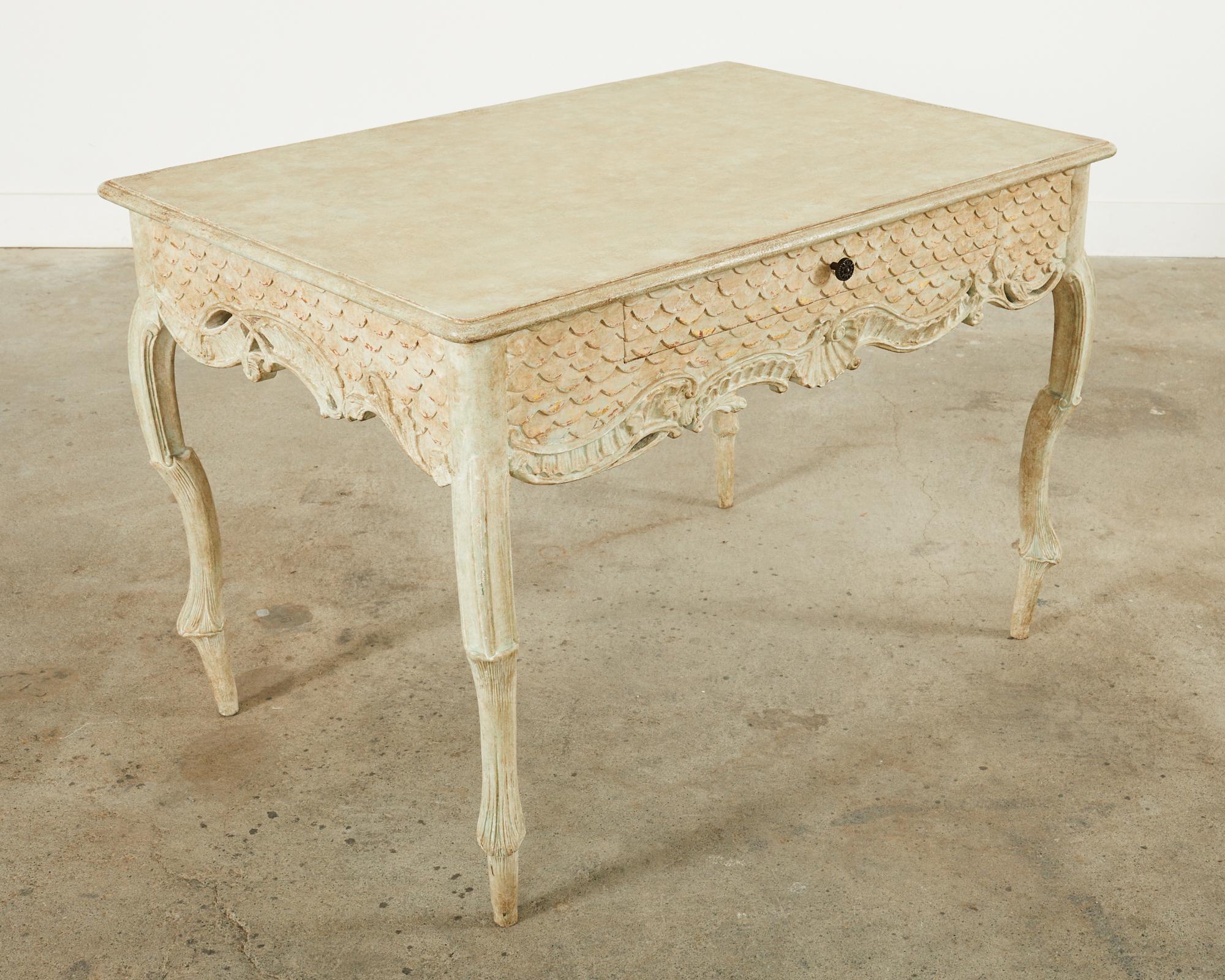Hendrix Allardyce Rococo Style Lacquered Library Table Desk For Sale 12