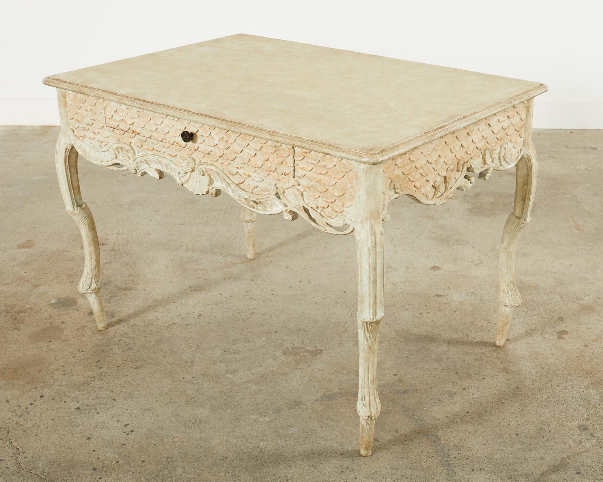 American Hendrix Allardyce Rococo Style Lacquered Library Table Desk For Sale