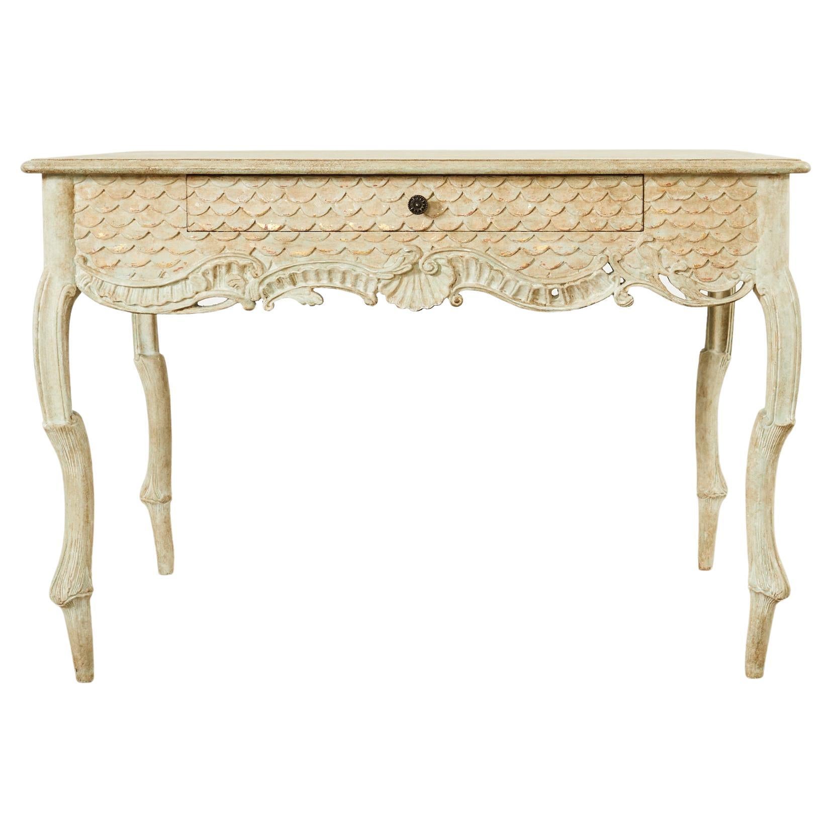 Hendrix Allardyce Rococo Style Lacquered Library Table Desk For Sale
