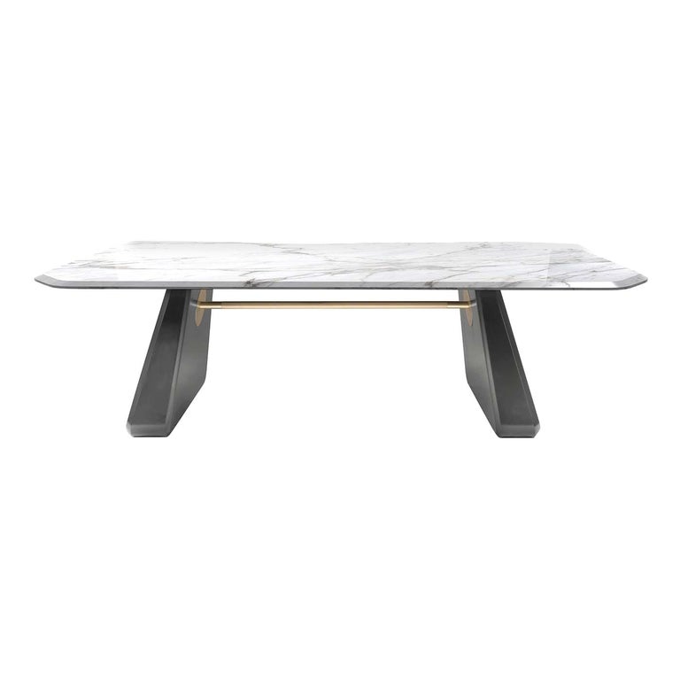 Henge Dining Table with Calcutta Marble Top For Sale at 1stdibs