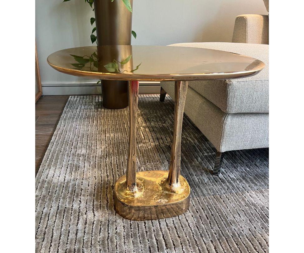 gold mushroom side table