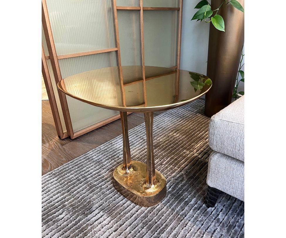 Modern Henge Large Mushroom Side Table Bronze by Yabu Pushelberg