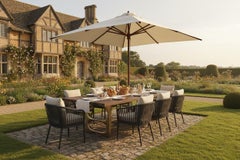 Hengo Modern Live Edge Dining Table with Glossy Resin Detail and Metal Legs