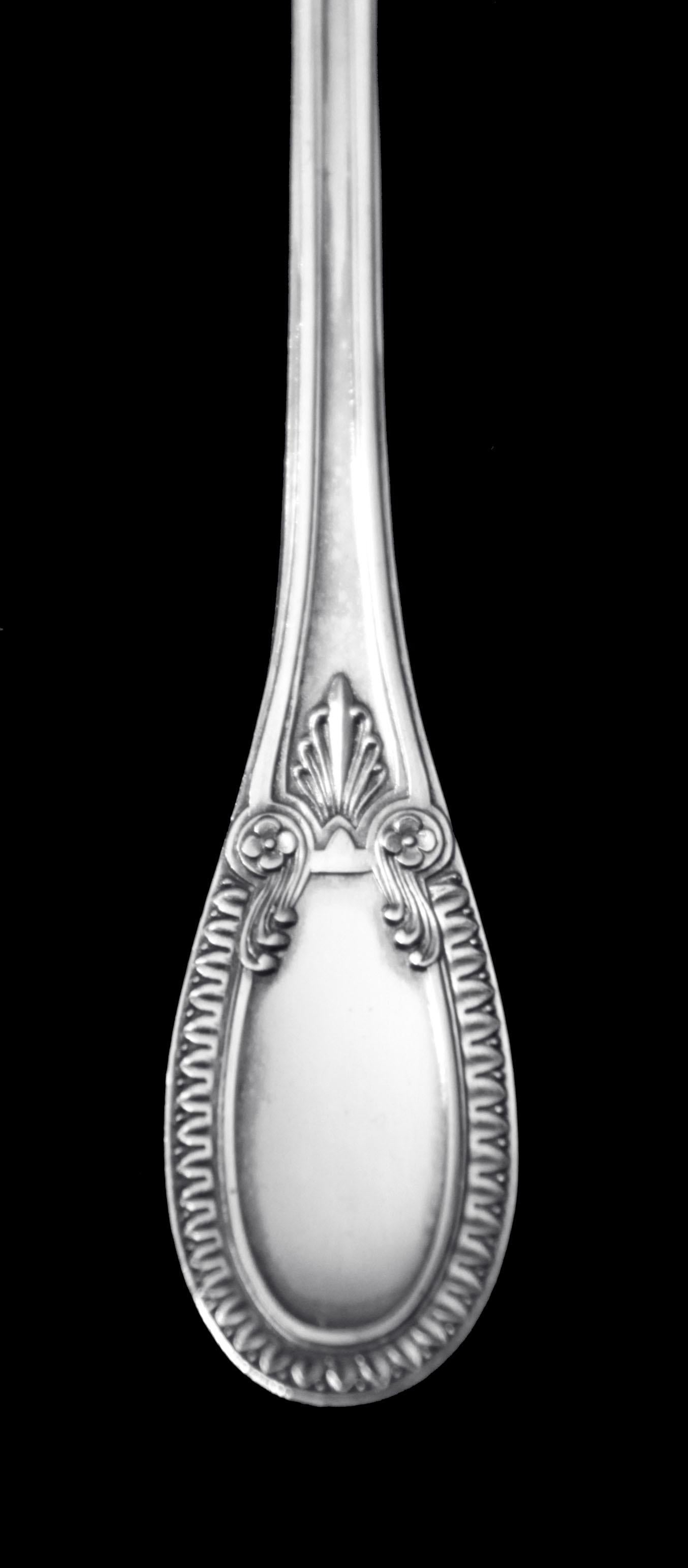 Henin - 138pc. Antique Louis XVI French 950 Sterling Silver Flatware Set For Sale 6