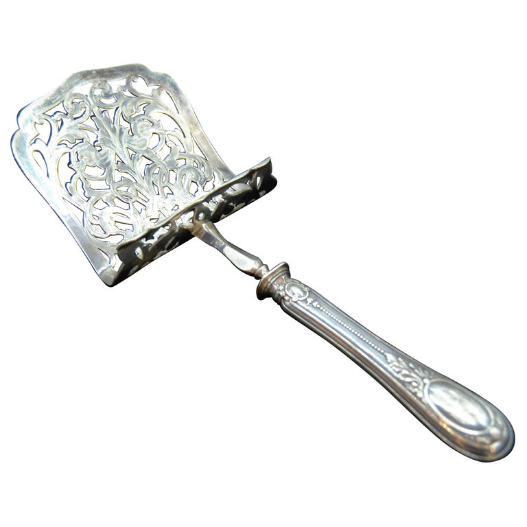 Henin French Solid Silver Asparagus / Pastry Server For Sale at 1stDibs