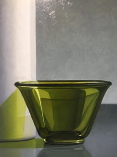 Composizione in blu e verde - Pittura realistica olandese del 21° secolo con nature morte