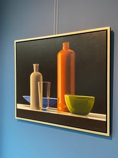 Composizione con piatto, ciotola e bicchiere-21° Secolo Contemporaneo Stilllife Painting