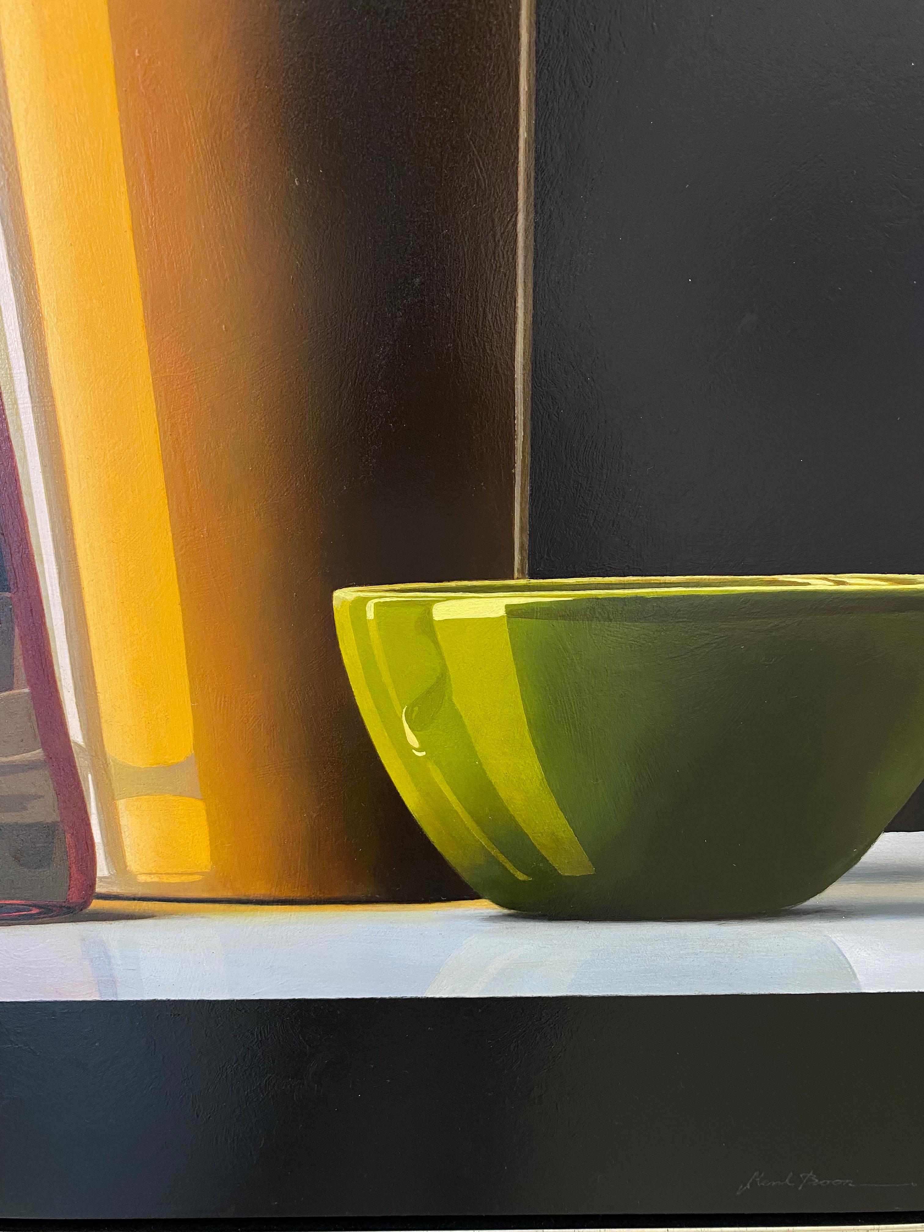 Composition with Wiskey Bottle -21st Century Contemporary Stilllife Painting For Sale 4