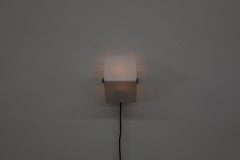 Henk Bos Chrome and White Milk Glass Swivel Wall Sconce