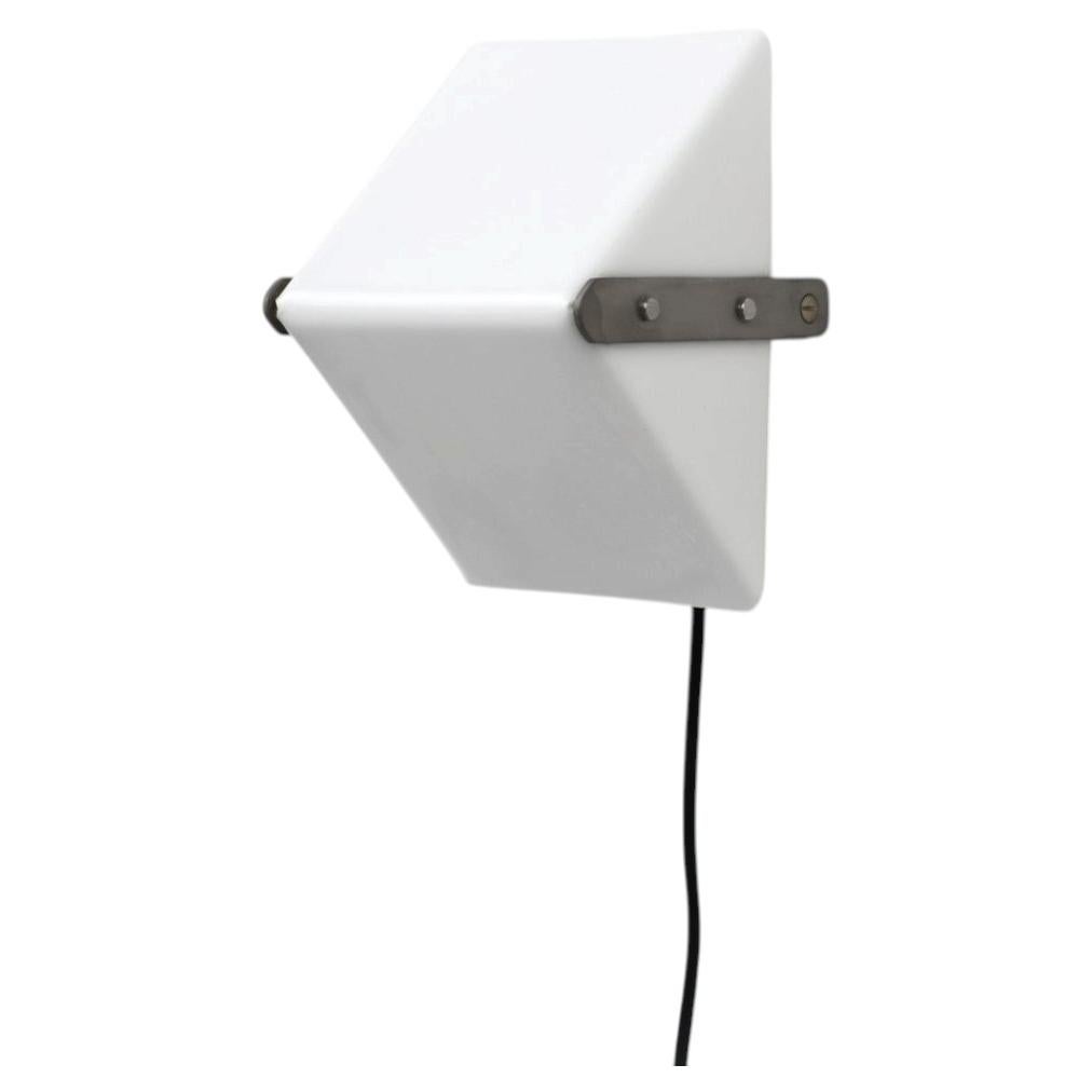 Henk Bos Chrome and White Milk Glass Swivel Wall Sconce