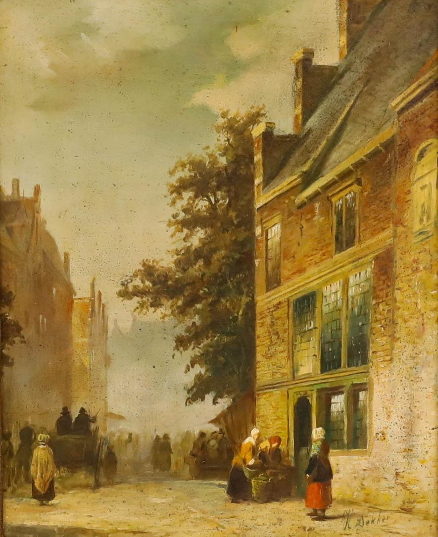 Henk Dekker  - Dutch School  c.1870 Oil, Heading To Market For Sale 1