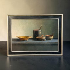Archéologie de Delft — Peinture archéologique de nature morte — Huile sur panneau — En stock