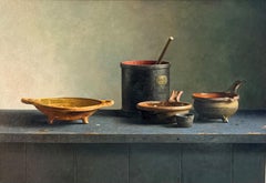 Archéologie de Delft — Peinture archéologique de nature morte — Huile sur panneau — En stock