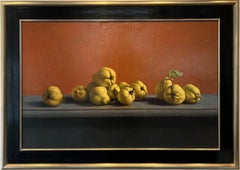 Stilleven Met Kweeperen, Oil on Panel Still Life 80 x 122 cm 2021 Fruit In Stock