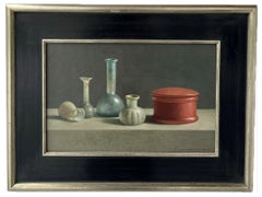Stilleven met Romeins Glas Still Life with Roman Glass Oil Paint Panel In Stock