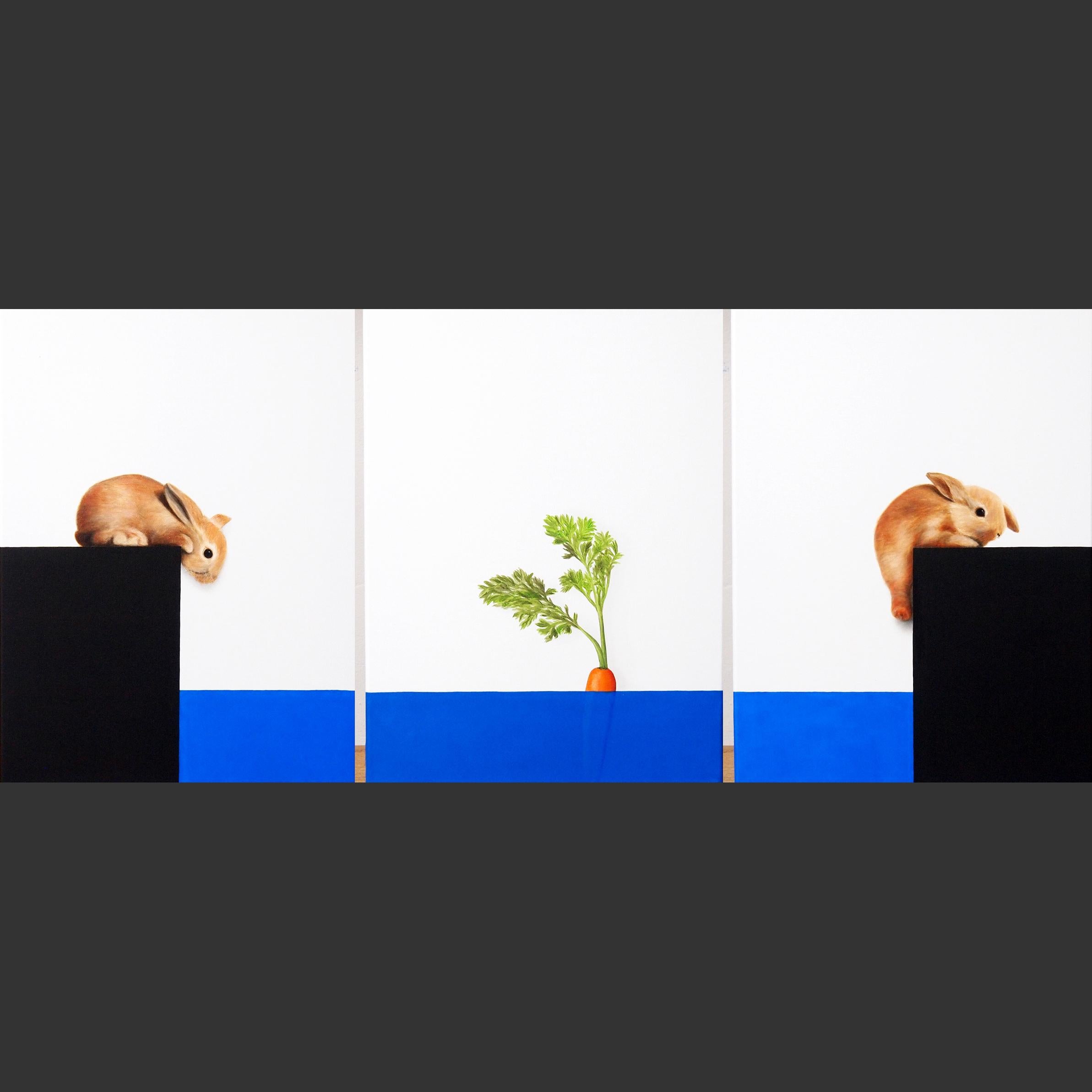 We offer complimentary worldwide shipping and cover all tariffs and import taxes for this artwork. This exceptional artwork is currently on display and available for sale at Signet Contemporary Art Gallery and online. 

 "Blue Sea Bunny, Mine" by