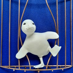 Break Free Duckling-sculpture originale réaliste-peinture-œuvre d'art contemporain