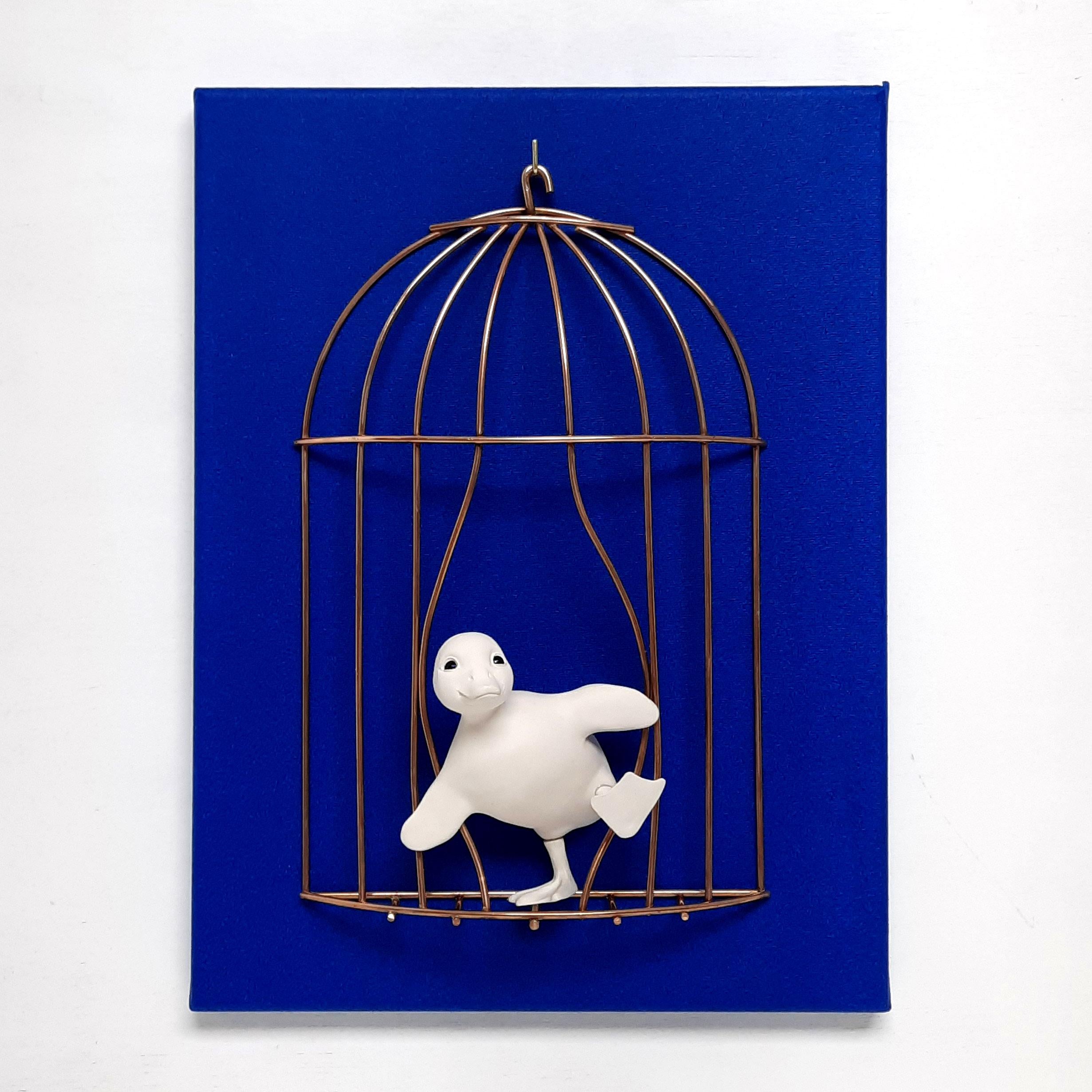 Break Free Duckling-original realism sculpture-painting-contemporary Artwork - Sculpture by Henk Jan Sanderman