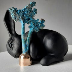 CARROT – OFF THE WALL (Black) - animal surreal realism wall sculpture bronze art