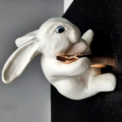 CARROT – OFF THE WALL (White) - animal wildlife wall sculpture realism surreal