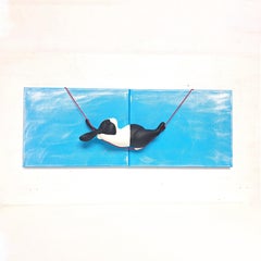 Coniglietto sognatore ad occhi aperti - scultura pittura originale realistica - Arte contemporanea