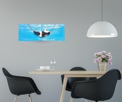 Daydreamer-panda-originale realismo fauna selvatica scultura pittura - arte contemporanea